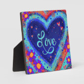 Whimsical Leuk Kleurrijk Leuk Liefdeshart Fotoplaat (Voorkant)