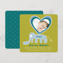 Whimsical Liefde Blauwe Olifant Foto Baby Jongen G