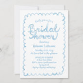 Whimsical Light Blue Waterverf Vrijgezellenfeest Kaart (Voorkant)