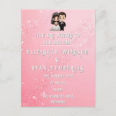 "Whimsical Light Pink Wedding Invitations Sparkles Briefkaart (Voorkant)