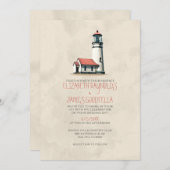 Whimsical Lighthouse Wedding Invitations Kaart (Voorkant / Achterkant)