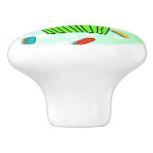 Whimsical Lime Green Cupcake met Cherry bovenaan Keramische Knop (Zijkant)