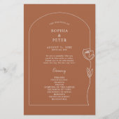 Whimsical Line Rose Arch Ceremony Programme (Devant)