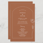 Whimsical Line Rose Arch Ceremony Programme (Devant / Derrière)