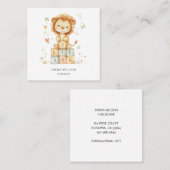 Whimsical Lion Cub Carte de visite de garde d'enfa (Devant / Derrière)