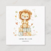 Whimsical Lion Cub Carte de visite de garde d'enfa (Devant)