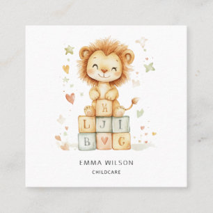 Whimsical Lion Cub Carte de visite de garde d'enfa