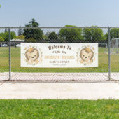 Whimsical Lion King Baby shower gastvrij Spandoek (Insitu)