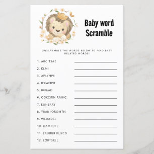 Whimsical Lion King Baby shower Woord Scramble Gam