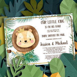 Whimsical Lion Party Shower per mail Kaart