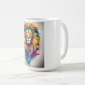 Whimsical Lion Waterverf Coffee Mok (Voorkant rechts)