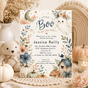 Whimsical Little Boo op Weg Baby Shower Kaart
