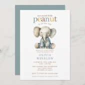 Whimsical Little Elephant Baby Shower Kaart (Voorkant / Achterkant)