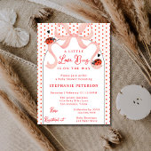 Whimsical Little Love Bug Ladybug Girl Baby Shower Kaart