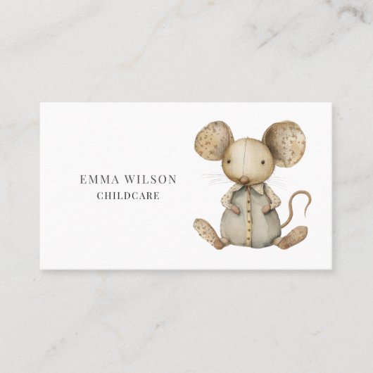 Whimsical Little Mouse Kinderopvang Visitekaartje (Voorkant)