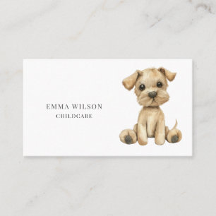 Whimsical Little Puppy Carte de visite de garderie