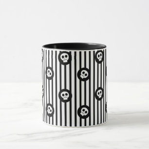 Whimsical Little Skulls Black & White Skull Mok