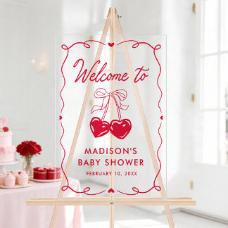 Whimsical Little Sweetheart Baby Shower Welcome Acryl Bord