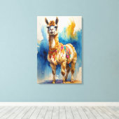 "Whimsical Llama" Canvas Afdruk (Insitu (Houten vloer))