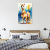 "Whimsical Llama" Canvas Afdruk (Insitu (Slaapkamer))