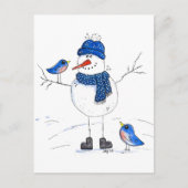 Whimsical Long-Legged Snowman Briefkaart (Voorkant)
