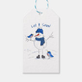 Whimsical Long-Legged Snowman Cadeaulabel (Voorkant)