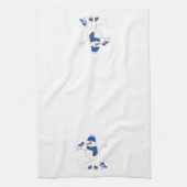 Whimsical Long-Legged Snowman Theedoek (Verticaal)