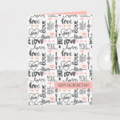 Whimsical Love Doodle Aangepaste Tekst Kaart (Voorkant)