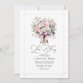 Whimsical Love Fancy Pastel Floral Wedding QR Code Kaart (Voorkant)