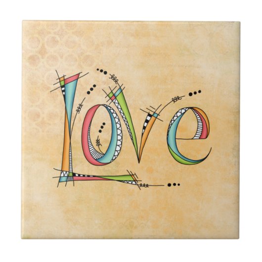 Whimsical Love Hand-Lettering Tegeltje (Voorkant)