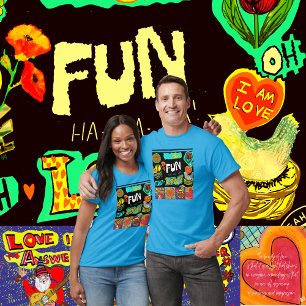 Whimsical Love & Joy, kleurrijke viering T-shirt