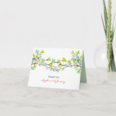 Whimsical Love Knot Spring Trees Wedding Bedankt (Voorkant)