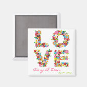 Whimsical LOVE Lente Bloemen Bloom Save The Date Magneet (Voorkant / Achterkant)