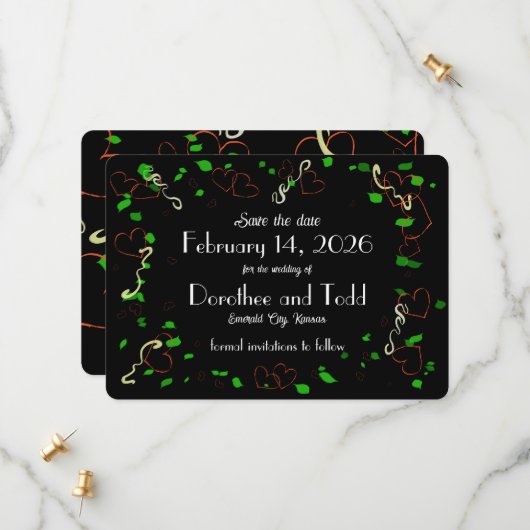 Whimsical Love Saves the Date Invitation (Devant/Arrière en situation)