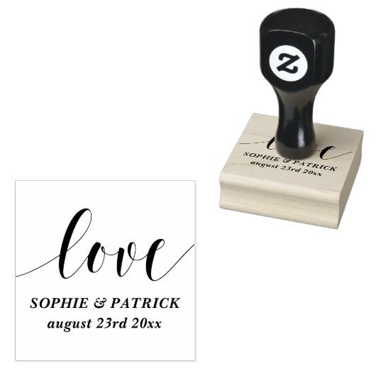 Whimsical Love Script Sla de datum op Rubberstempel (Gestempeld)