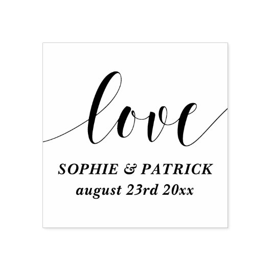 Whimsical Love Script Sla de datum op Rubberstempel (Afrduk)