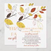 Whimsical Lovebirds Wedding Kaart (Voorkant / Achterkant)