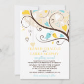 Whimsical Lovebirds Wedding Kaart (Voorkant)