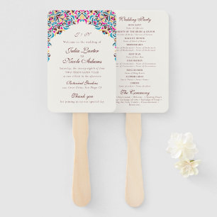 Whimsical Luxe Ivoor Bloemen Stijl Border Wedding Handwaaier