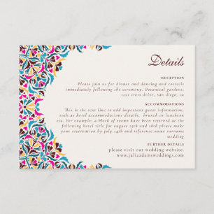Whimsical Luxe Ivoor Bloemen Stijl Border Wedding Informatiekaartje