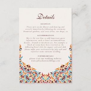 Whimsical Luxe Ivoor Bloemen Stijl Border Wedding Informatiekaartje