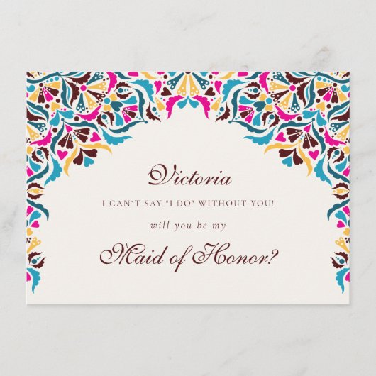 Whimsical Luxe Ivoor Bloemen Stijl Border Wedding Menu (Voorkant)
