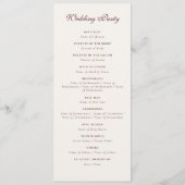 Whimsical Luxe Ivoor Bloemen Stijl Border Wedding Programma (Achterkant)