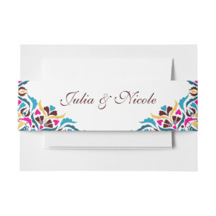Whimsical Luxe Ivoor Bloemen Stijl Border Wedding Uitnodigingen Wikkel