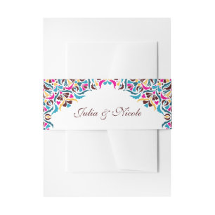 Whimsical Luxe Ivoor Bloemen Stijl Border Wedding Uitnodigingen Wikkel