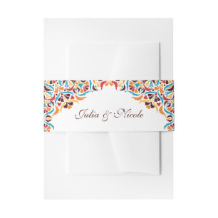 Whimsical Luxe Ivoor Bloemen Stijl Border Wedding Uitnodigingen Wikkel