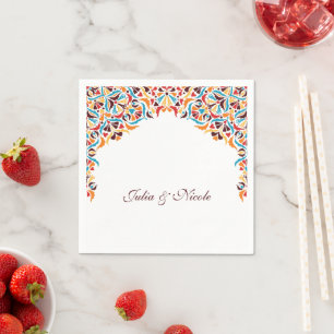 Whimsical Luxe Ivoren Bloemrijke Stijl Rand Bruilo Servet