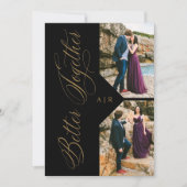 Whimsical Luxury Modern 2 Photos Collage Wedding Save The Date (Voorkant)