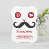 Whimsical M. Mustache Funny Invitation de fête de