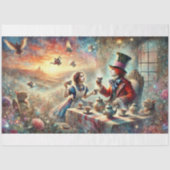 Whimsical Mad Hatter Tea Party Decoupage Tissuepapier (Voorkant)